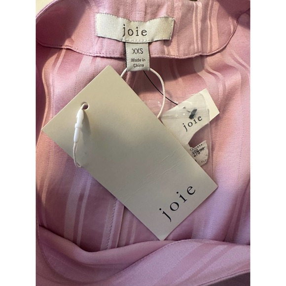 Joie Pink Cadmar Satin Button Long Sleeves Blouse size XXS - Picture 5 of 12